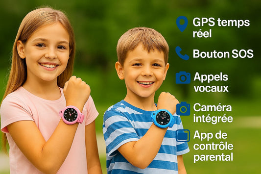 Montre GPS Enfant Q360 personnalisable avec Appel SOS, Caméra & Application – Sécurité SecuriZen